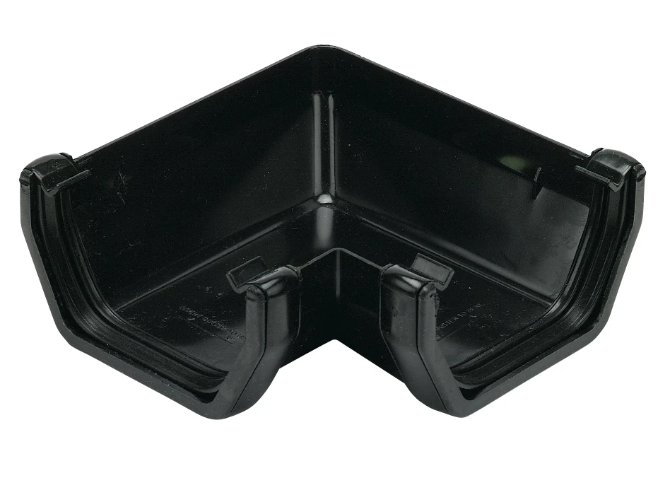 Floplast Square Line 90° Gutter Angle_Black