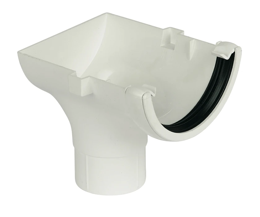 Floplast Half Round Stopend Outlet_White