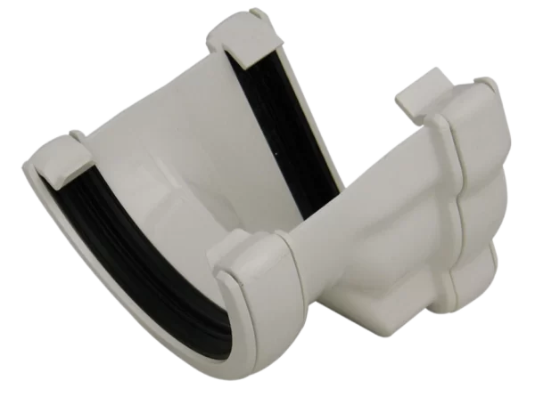Ogee Round gutter Adaptor white left hand