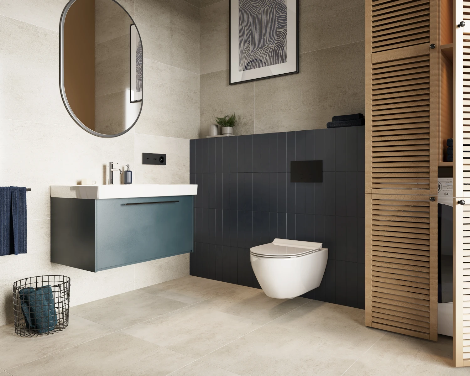 SPC Flooring - Concrete Beige - 600mm x 600mm - Pack of 4 - Image 4