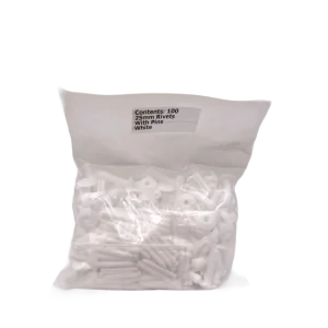 25mm rivets with pins white