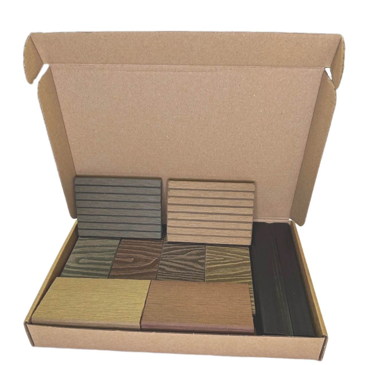 Sample Box Deep Wood Grain Decking WPC – Natural Colours